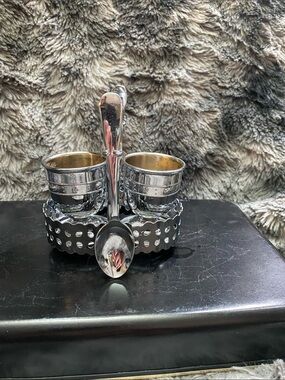 Vintage Silver Egg Cruet Set